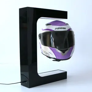 Logo Printing Magnetic Levitating Acrylic Helmet Stand Display for Motorcycle Bike Helmet Exhibition Retail Stores