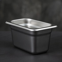 JJD 1/9 150MM Bac Gastronorme en Acier Inoxydable GN, Conteneur pour Crème Glacée, Plat de Service Buffet en Métal de Qualité Alimentaire, Chauffe-Plats Commercial