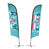 Drapeaux à plumes de 1 pi et 4 pi en fibre de verre en forme de goutte d'eau pour événements et promotions – Lot en vrac