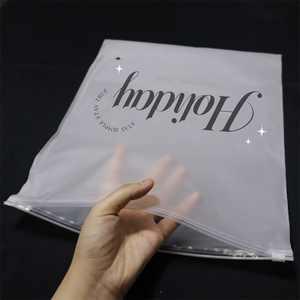 Logo recyclé imprimé personnalisé emballage à fermeture éclair grand givré fermeture éclair Valve PE <span class=keywords><strong>PVC</strong></span> sac sous <span class=keywords><strong>vide</strong></span> en plastique pour les vêtements - Product Image 1