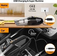 Aspirateur de voiture portable sans fil 120W charge USB aspirateur à main humide et sec pour voiture bureau maison animal de compagnie
