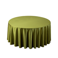 Nappe Ronde en Soie Satinée Premium Anti-Plis Vert Olive 120 et 132 Pouces pour Mariages, Fêtes et Banquets – Vente en Gros