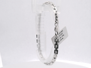 Bracelet de poignet en platine Pt950 blanc miroir, lourd, avec maillons polis uniformes, pour banquet, unisexe, bijou de luxe - Product Image 2