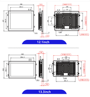 Moniteur industriel mural de 10.1/12/15/17/21 pouces avec écran tactile capacitif intégré nouvelle imprimante de Port VGA DVI