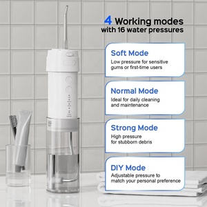 <span class=keywords><strong>Hydropulseur</strong></span> Dentaire Électrique Intelligent Portable, 2 Jets, 4 Modes, Rechargeable, Nettoyeur de Dents à Jet d'Eau - Product Image 2