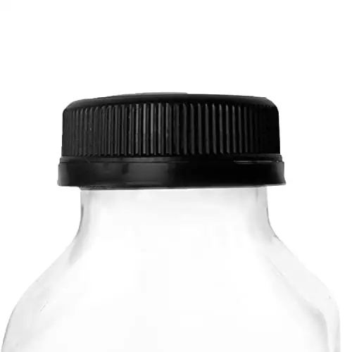 בקבוקי שתייה קטנים מזכוכית שקופה עם מכסים מיכלי מיץ עם מכסים לבקבוקי מים ניתנים למילוי חוזר למקרר בקבוקי מיץ ריקים
