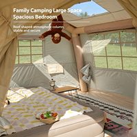 Tente de camping gonflable 12 m² imperméable, portable, installation rapide, Oxford 420D, pour l'extérieur, familiale, quatre saisons, double couche