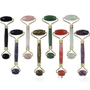 Meilleur <span class=keywords><strong>prix</strong></span> 100% Quartz <span class=keywords><strong>naturel</strong></span> Rose Jade rouleau Gua Sha âge défiant visage rouleau pour Massage du visage outil <span class=keywords><strong>de</strong></span> beauté portable - Product Image 4