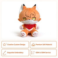 Porte-clés en peluche personnalisé chien bouledogue dessin animé OEM ODM, pendentif mignon en peluche, breloque de sac, poupée chiot, cadeau promotionnel, rouge 18cm