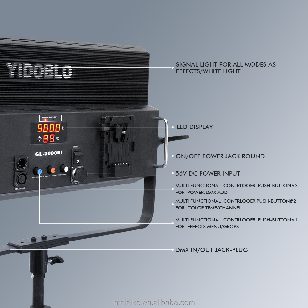 yidoblo GL-3000bi 300W bi color 3200k-5600k film shooting light 300w soft light photographic light