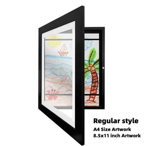 Wholesale Kids Artwork <strong>Frame</strong> 8.5x11 Front Opening Magnetic <strong>Wood</strong> <strong>Picture</strong> <strong>Frame</strong> Changeable Display A4 Children Art OEM - Product Image 4