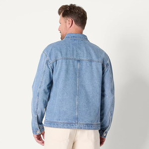 แจ็กเก็ตยีนส์สีขาวสำหรับผู้ชาย, แจ็กเก็ตยีนส์สวมใส่สบายน้ำหนักเบาสำหรับเสื้อผ้าที่มีการเดินทางเป็นชั้นๆและใส่ได้ทุกวัน - Product Image 2