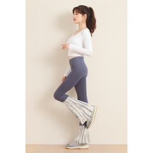 Leggings a Vita Alta da Donna <span class=keywords><strong>con</strong></span> Effetto Tie-Dye, Morbidi ed Elastici, <span class=keywords><strong>Pantaloni</strong></span> a Zampa d'Elefante <span class=keywords><strong>con</strong></span> Colore Sfumato per Abbigliamento Casual e Quotidiano - Product Image 2
