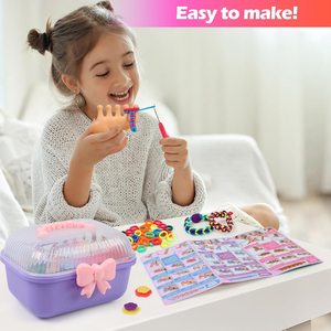 Kit de fabrication de bracelets élastiques en tissu (plus de 1000 pièces) – Loisirs créatifs <span class=keywords><strong>pour</strong></span> filles de 8 <span class=keywords><strong>à</strong></span> 12 ans – Bandes de tissage <span class=keywords><strong>pour</strong></span> <span class=keywords><strong>métier</strong></span> <span class=keywords><strong>à</strong></span> <span class=keywords><strong>tisser</strong></span> – Jouets DIY – Cadeaux d'anniversaire <span class=keywords><strong>pour</strong></span> enfants - Product Image 2