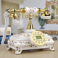 Téléphone Pastoral antique européen maison mode relief salon filaire rétro peint téléphone