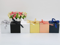 Recyclable Luxe Maison Table Basse Ruban Bonbons Carton Papier Boîte carré Ruban Bonbons Boîtes Emballage pour Mariage