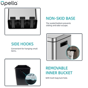 Hộ Gia Đình Kim Loại Thùng Rác Có Thể Ba Ngăn Thùng Rác Chất Thải Bin 3 Trong 1 Phân Loại Thùng Rác Có Thể - Product Image 3