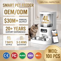 Distributeur automatique de nourriture pour animaux de compagnie 4L/135oz avec contrôle à distance par application, écran LCD et étanchéité, idéal pour chats - Distributeur de nourriture lente