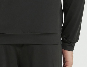 Hommes automne fermeture éclair à manches longues hauts <span class=keywords><strong>noir</strong></span> sweats à capuche de sport course entraînement survêtement respirant polyester séchage rapide veste à capuche - Product Image 5