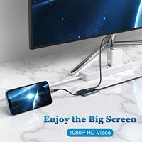 Adaptateur Lightning vers AV numérique, câble de synchronisation vidéo HD 1080P avec connecteur audio et port de charge