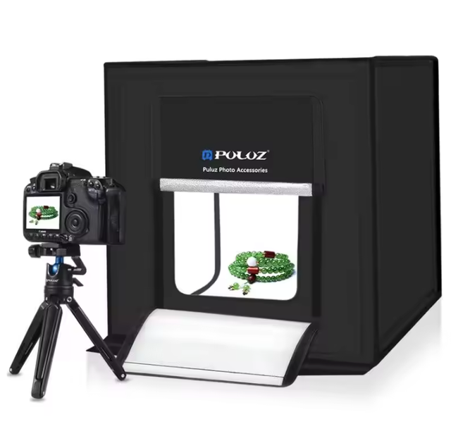 PULUZ 40X40cm Photo Studio LED Lightbox Photography Softbox Portable Lighting Studio Shooting Tent Box Kits 6 Colors Backdrops