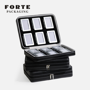 Plateau de présentation de bijoux FORTE en cuir PU noir et blanc, boîte en métal faite à la main pour pierres précieuses et diamants, vente en gros - Product Image 5