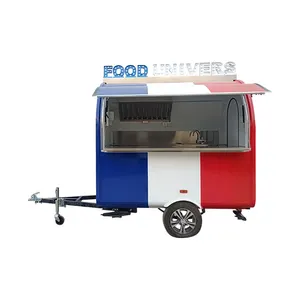 Europe Standard Outdoor Mobile Fast Food Carts Hot Dog Food Trailer