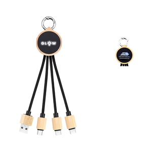 Tùy chỉnh Led Logo tre điện thoại sạc Keychain Cáp 4-in-1 đa chức năng nhanh chóng <span class=keywords><strong>USB</strong></span> sạc Nylon Áo khoác Loại C <span class=keywords><strong>USB</strong></span> Cáp dữ liệu - Product Image 4