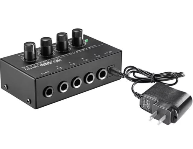 Professional HA400 4-Channel Mini Monitor Headphone Amplifier 1 Input 4 Output Audio Splitter Amp for Studio