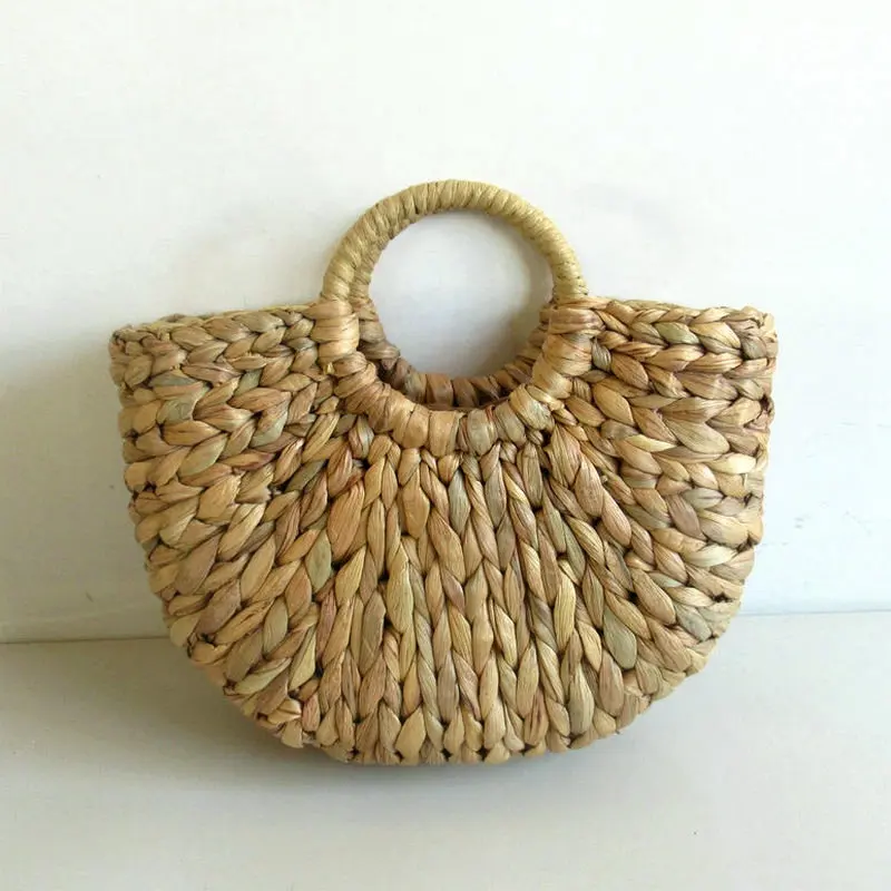 Produk Online Paling Laris Grosir Kustom Musim Panas Kasual Musim Panas Pantai Wanita Handmade Shopping Straw Basket Tote Bag