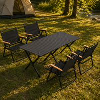 Table de camping en acier au carbone, vente en gros, 120x60cm, tissu Oxford, grande taille, table pliante d'extérieur pour 6 à 8 personnes