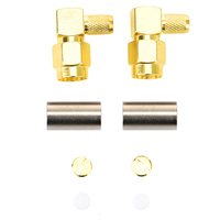 Conector SMA Macho de Ángulo Recto de 90 Grados, Conector Coaxial RF para Cable de Antena RG58, RG174, RG316, LMR195, LMR200, LMR240