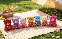 Set Boneka Beruang Teddy Hati Besar 7 Warna yang Dapat Disesuaikan, Isian Busa Memori, Poliester Super Lembut, Tinggi 31-50cm, Hadiah Ulang Tahun