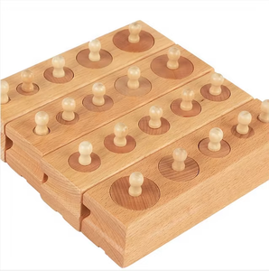 Öğretim yardımcıları silindir soket oyuncaklar ahşap silindir blokları oyuncak Montessori silindir blokları - Product Image 5