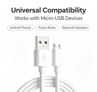 Câble de données mobile en silicone PVC de haute qualité 5A à charge rapide, 1m-5m, USB Micro USB pour téléphones Android, vente en gros