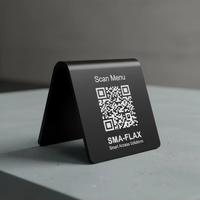 Support de menu NFC double face en acrylique noir/blanc personnalisé avec code QR pour restaurants, étanche et résistant aux intempéries, 13,56 MHz