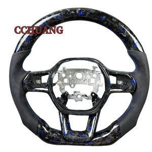 พวงมาลัยคาร์บอนไฟเบอร์ปลอมแปลง<span class=keywords><strong>สี</strong></span>ฟ้าสำหรับ the2020 2021 <span class=keywords><strong>2022</strong></span> 2023 2024 Honda <span class=keywords><strong>Civic</strong></span> 11TH CRV Accord 11TH กำหนดเองได้ - Product Image 2