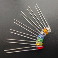 Vente en gros d'usine, diodes LED indicatrices de circulation à tête ronde de 3 mm et 5 mm, bleues, jaunes, rouges, vertes, orange, blanches