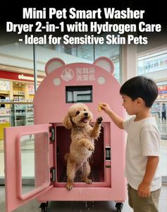 Machine <span class=keywords><strong>de</strong></span> lavage et séchage pour animaux <span class=keywords><strong>de</strong></span> compagnie <span class=keywords><strong>en</strong></span> acier inoxydable gris, implantée <span class=keywords><strong>en</strong></span> hydrogène, fonction 2-<span class=keywords><strong>en</strong></span>-1 pour chiens/chats, 15 kg max, utilisation <span class=keywords><strong>en</strong></span> salle <span class=keywords><strong>de</strong></span> bain - Product Image 2