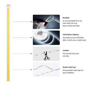 Striscia <span class=keywords><strong>LED</strong></span> COB Smart <span class=keywords><strong>WiFi</strong></span> 4MM 12V/24V Personalizzabile USB Flessibile in Rame con Telecomando IP20 per Interni ed Esterni CRI90 Garanzia 5 Anni - Product Image 4