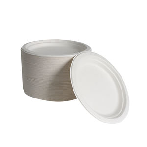 Assiette ronde biodégradable sans PFAS de 7 pouces en canne à sucre, assiette jetable pour fête - Product Image 2