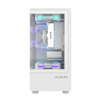 ALSEYE Square Shape Computer Case 240 Cooler White Color PC Case With Glass Window