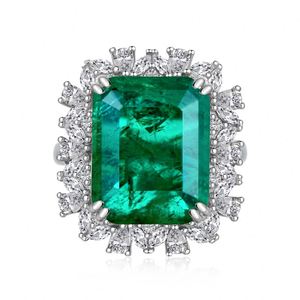 Dylam High End Collection 925 Sterling <b>Silver</b> Women Wedding Engagement Bridal 5A Zirconia <b>Emerald</b> Green Eternity <b>Rings</b> - Product Image 1