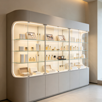 Vitrine de présentation de parfums et cosmétiques personnalisable avec éclairage LED, vitrine en verre pour la présentation en magasin de produits de beauté