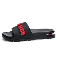 Sendal Jepit Pria Henghao Plus Size dengan Logo Custom, Super Lembut, Bantalan Udara, Karet 3D, Sepatu Sandal Custom dengan Kotak dan Logo