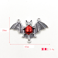 Accessoires de bijoux en alliage pour le bricolage Vente en gros Pendentif en argent antique gothique pour chauve-souris vampire 29*47MM
