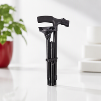 K05A- # I #     Vente en gros de cannes de marche pliantes en aluminium à la mode avec lumière, bâtons de marche à quatre pieds pour personnes âgées