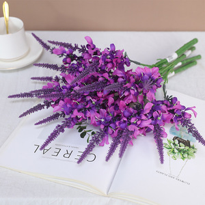 Bouquet de fleurs artificielles de lavande Ruilisi en soie, violet, pour mariage, décoration intérieure, accessoires extérieurs, petits bouquets - Product Image 1