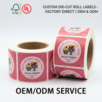 Étiquettes autocollantes pour emballage de desserts, rouleaux d'étiquettes en vinyle résistant à l'huile, qualité alimentaire, pour pâtisserie, boulangerie, boîtes à gâteaux, autocollants personnalisés avec logo pour emballage