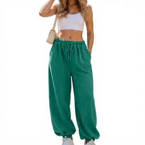 Pantalon de jogging ample en molleton pour femme, coupe décontractée, jambe large, taille mi-haute, style streetwear - Product Image 6